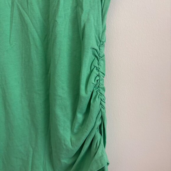 Ingrid + Isabel Maternity V-Neck Ruched Short Sleeve Shirt Green NEW Size L - Picture 5 of 7